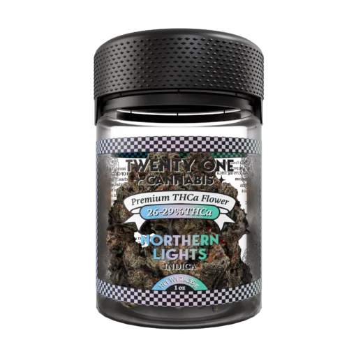 Twenty One - Flower Jar - 1 OZ - THCa - Northern Lights (indica)